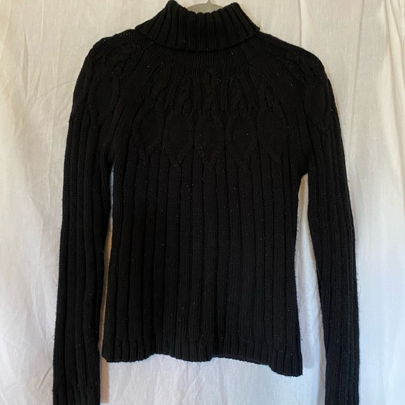 Black Knitted Turtleneck Sweater - Picture 2 of 7